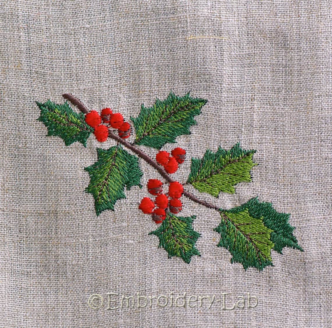Christmas Holly Machine Embroidery Designd ornament pattern Etsy