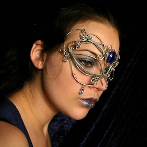 CUSTOM just for you - Mask Wire Wrapped - Dragon Eye Evil Eye - You choose eye color - Teardrop  - Masquerade Vampire Fairy Fae Costume