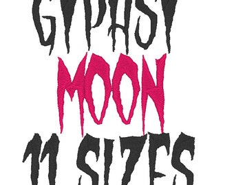 Gypsy Moon Font Embroidery Files 11 SIZES - Instant Download