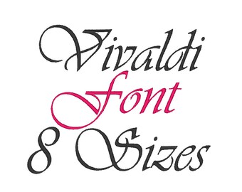 Vivaldi Font BX Embroidery Files 8 SIZES - Instant Download