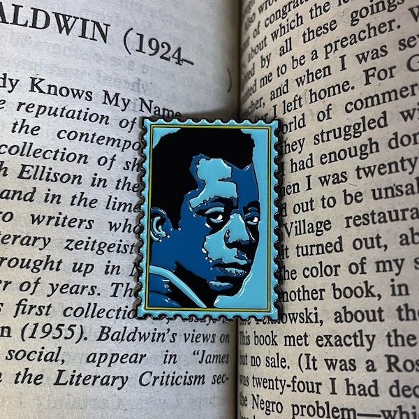 James Baldwin Inspired Stamp Enamel Pin