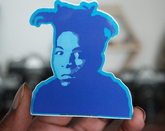 Blue Basquiat Inspired Art Vinyl Sticker