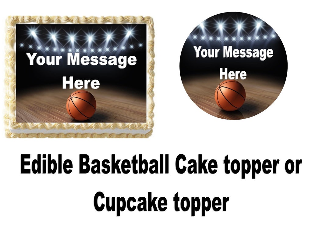 Edible Basketball Cake Topper Etsy