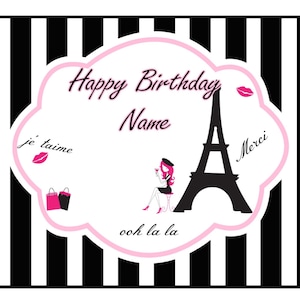 Paris Party Edible Cake Topper