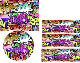 Grunge Graffiti Wall Edible Cake topper, Cupcake topper, Cookie topper, Rice Krispy Treat Toppers