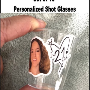 Set of 10 Plastic Shot Glasses  I'm 21 Bitches,Personalized, custom shot glass