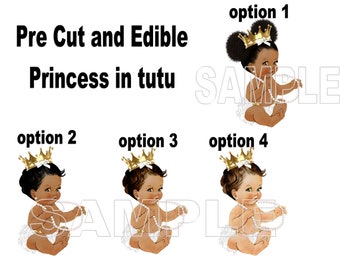 Edible  Pre Cut Vintage Baby  Princess sitting, Cake, Cupcake,Cookie topper, cupcake pick