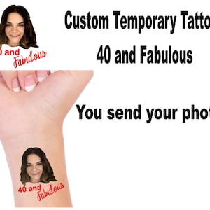Custom Your Face 40th Birthday Tattoo
