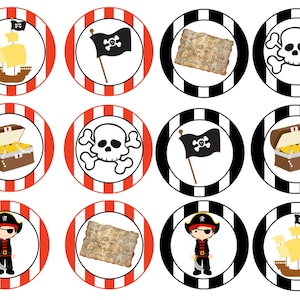 Edible Pirate Cupcake/Cookie toppers