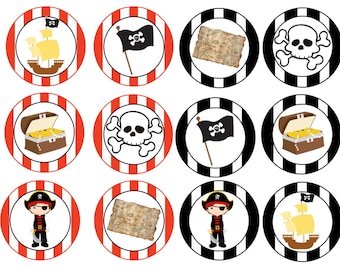 Edible Pirate Cupcake/Cookie toppers