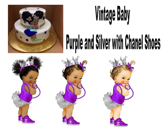 Buy Pre Cut Vintage Baby With Chanel Shoes Edible Cake Topper Online in  India 