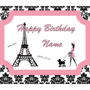 Paris Theme Edible Cake Topper