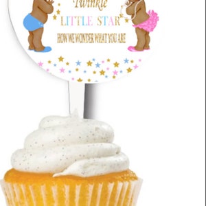 Edible Twinkle, Twinkle Gender Reveal Cake Topper, Cupcake Topper, or ...