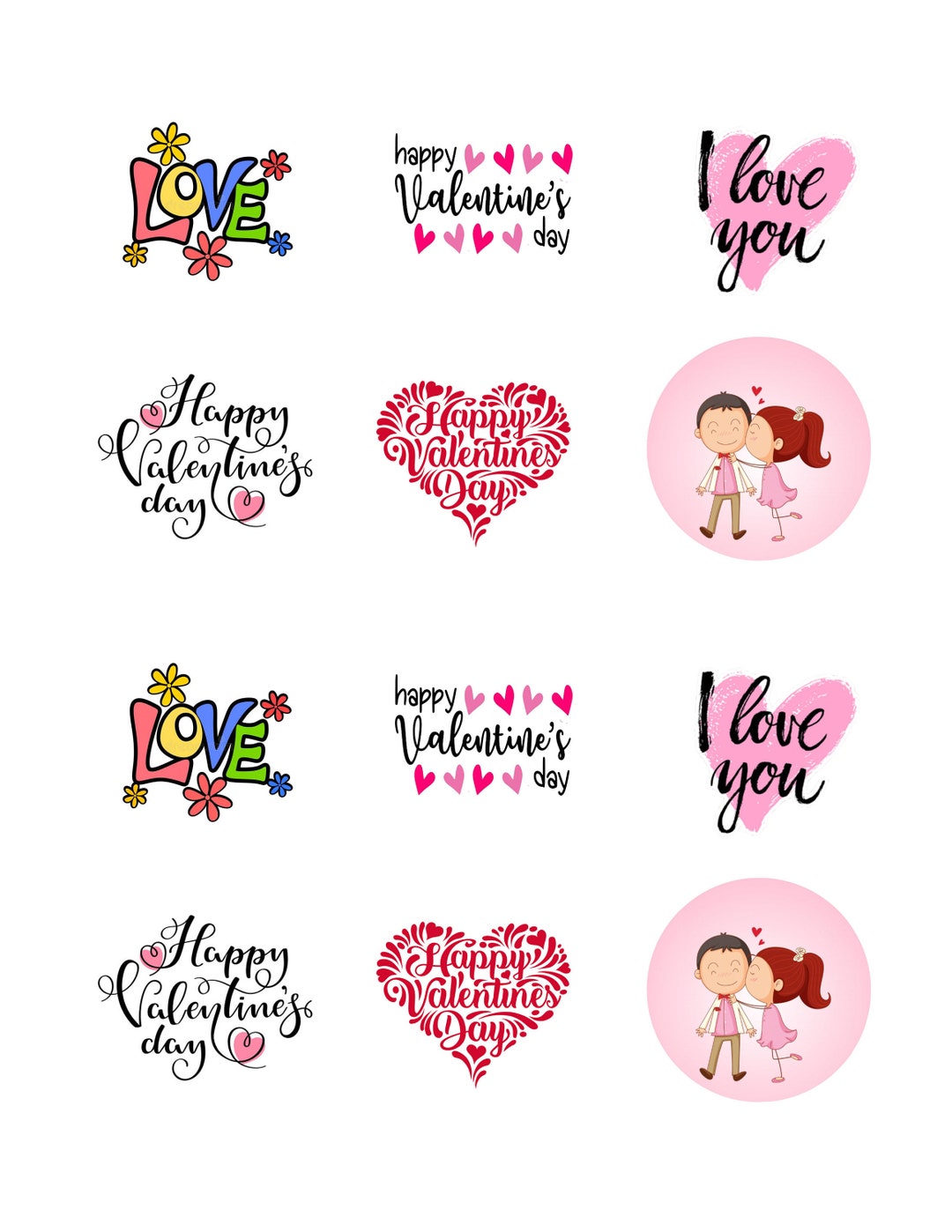 Edible Valentines Cupcake Topper, Oreo Topper, Cookie Topper, Rice