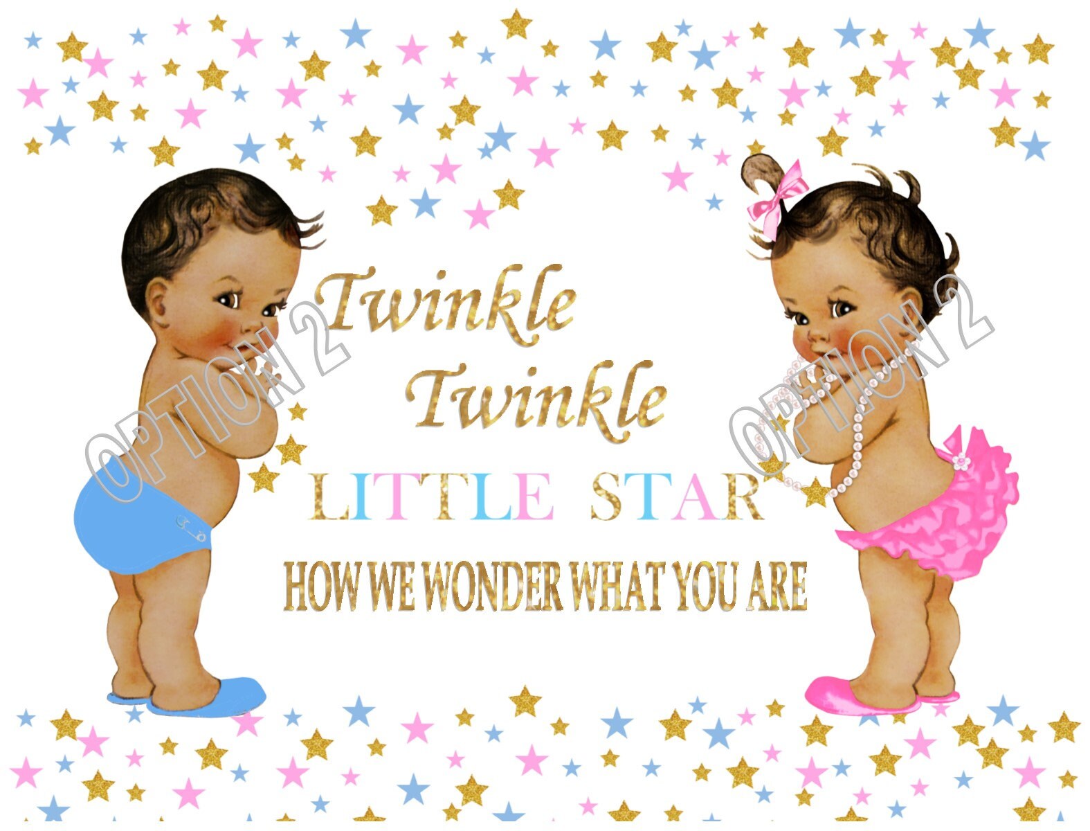 Edible Twinkle Twinkle Gender Reveal Cake/cupcake Topper - Etsy
