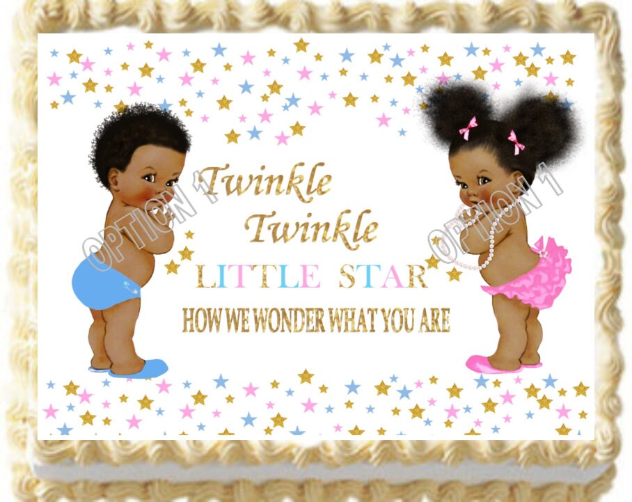 Edible Twinkle Twinkle Gender Reveal Cake/cupcake Topper - Etsy