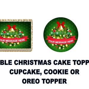 Edible Holiday Cake topper, Cupcake, Cookie