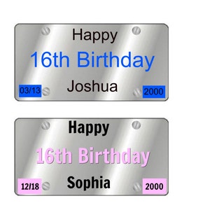 License Plate Edible Cake Topper
