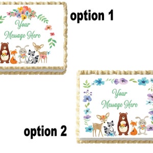 Woodland Animals Edible Cake topper, Cupcake topper, cookie topper, plastic picks or gift bag stickers
