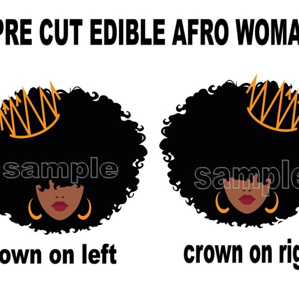 Pre cut Afro Queen Diva Queendom Edible Cake topper or Cupcake topper or Cookie topper