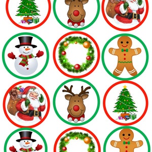 Edible Christmas Cookie/Cupcake topper