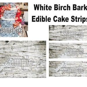 Birch Tree Bark Edible Cake topper or strips