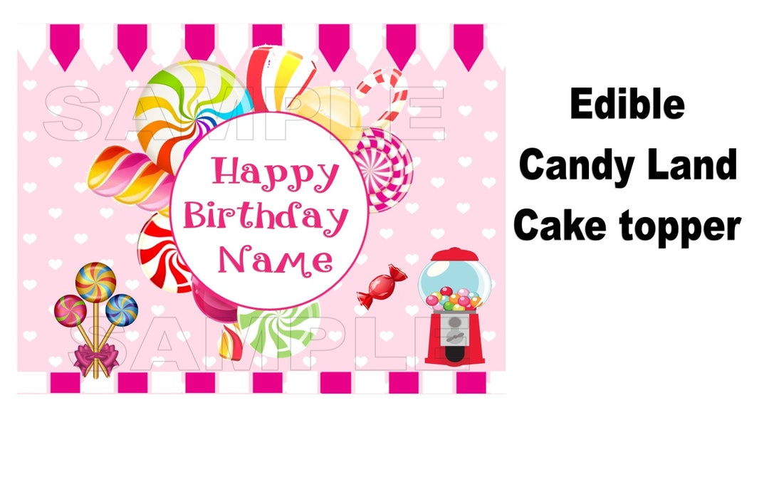 Candy Land Edible Cake Topper Etsy