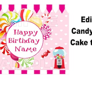 Candy Land Edible Cake topper