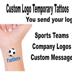 Custom Sports team or Company Logo Temporary Tattoo