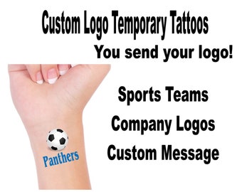 Custom Sports team or Company Logo Temporary Tattoo