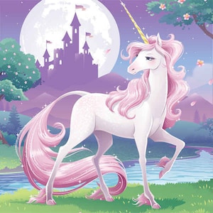 Unicorn Edible Image Cake or Cupcake Topper