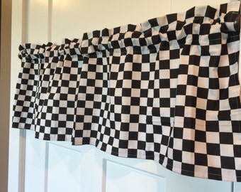 Black and white Checkered Flag/ Racing nascar Valance
