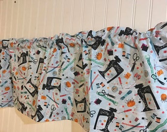 Sewing room seamstress sewing machine curtain Valance