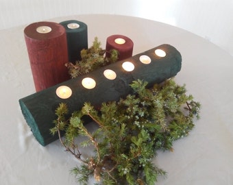 christmas candles,  tea candles,  log candles, yule log,  holiday candles