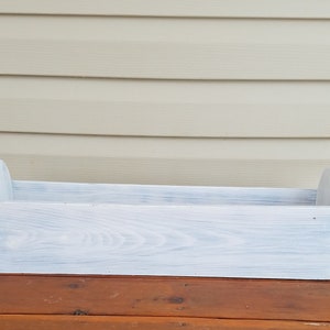 White wood planter for porch plantings, deck planters, yard flower boxes ,wedding centerpieces , farmhouse handrail planters , outdoor decor image 2