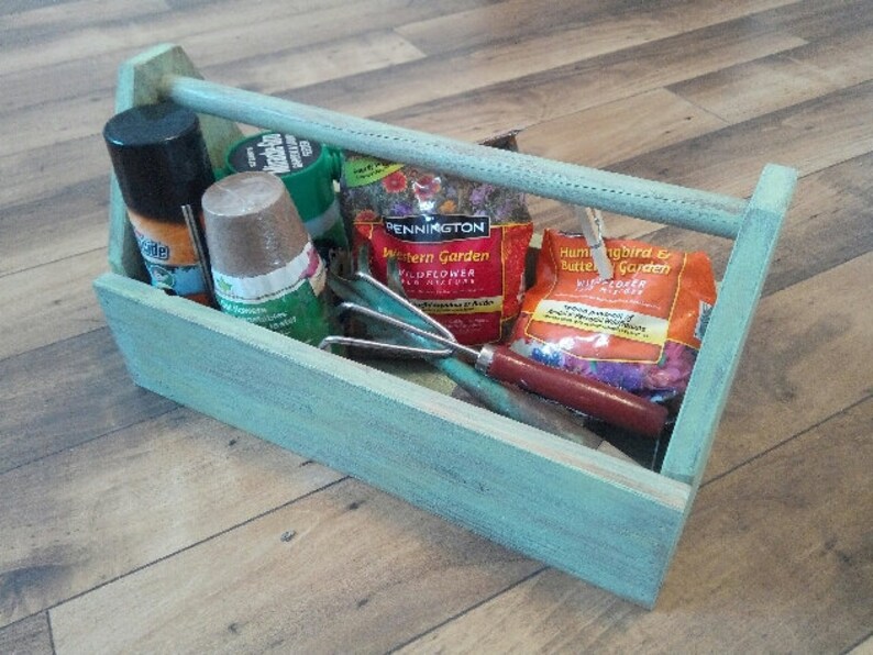 Tool Box, Wood Tool Box, Garden Tote, Garden Tools, Automotive Box, Car