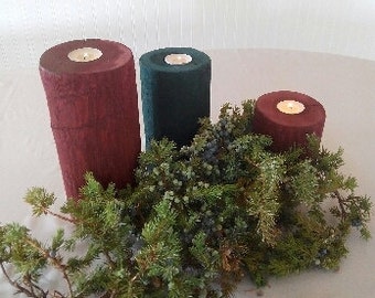 Christmas candle , Candle holder,  Christmas decor, Tea candles,  Mantle candle