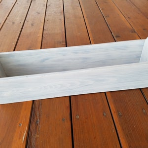 White wood planter for porch plantings, deck planters, yard flower boxes ,wedding centerpieces , farmhouse handrail planters , outdoor decor image 6