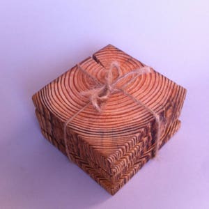 Reclaimed wood coasters, Set of 4 Square shaped wooden coasters,