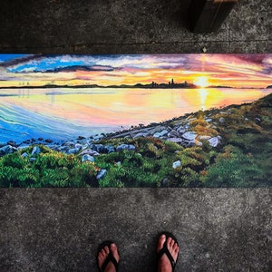 ORIGINAL San Francisco Skyline from the East Bay - ORIGINAL PAINTING - Bay Area California Large Canvas