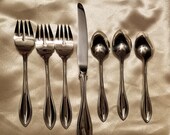 Vintage Oneida Stainless 18 10 Flatware Arbor Set American Harmony 44 pc Mixed Lot Knife Dinner Forks Salad Forks Teaspoons Place Spoons
