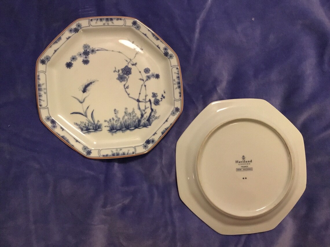 French Haviland Limoges Jardin Bleu Tinted Blue Porcelain Etsy