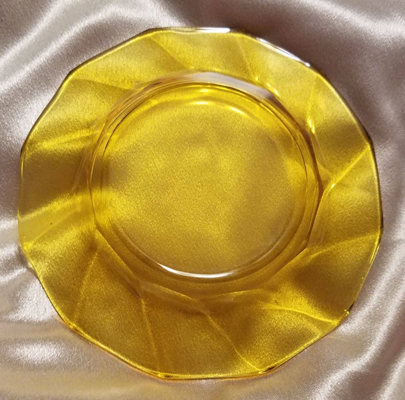 Rare Vintage Marked Heisey Elegant Glass Marigold Twist Dessert Accent Plate