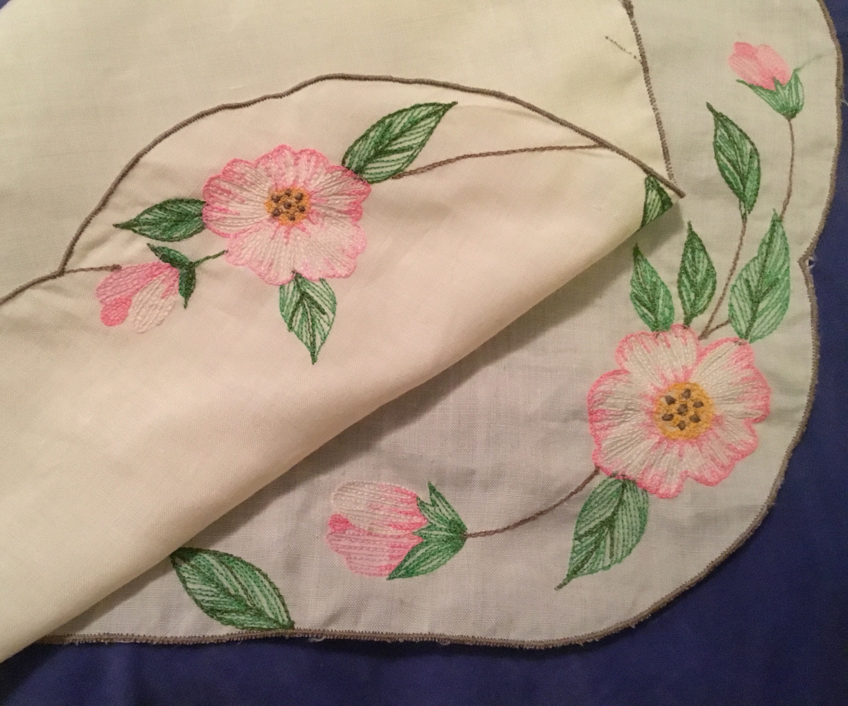 Vintage Single 1 Embroidered Franciscan Desert Rose Fabric Etsy