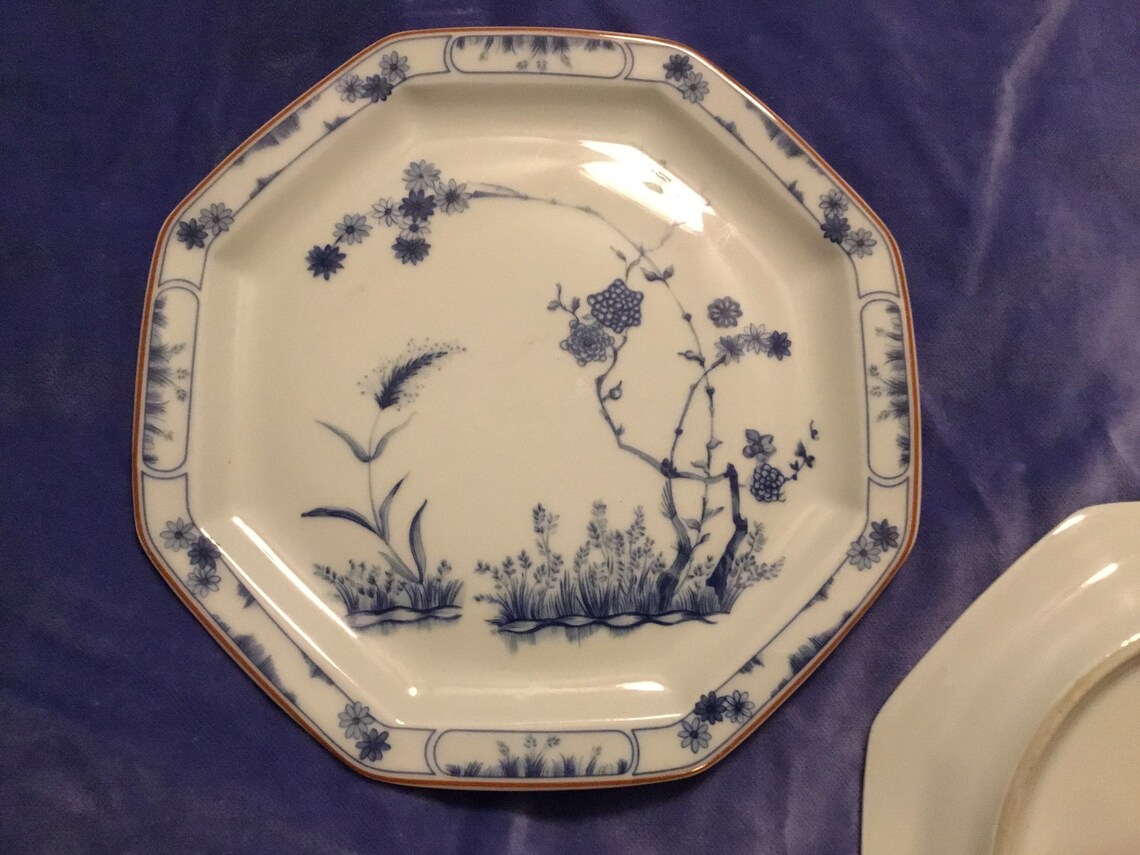 French Haviland Limoges Jardin Bleu Tinted Blue Porcelain Etsy