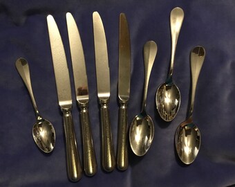 GUY DEGRENNE Set of Three 7" Soup Spoon Stainless Flatware G2 