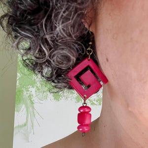 New! Colorful Tagua Earrings, Birthday Mother’s Day Gifts, Fair Trade Handmade Jewelry, Boho Long Beaded Earrings, Gifts for Her Under 20