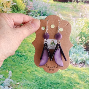 Colorful Tagua Drop Dangle Earrings, Sustainable Handmade Jewelry, Gift for Her, Chunky Long Earrings, Fair Trade Jewelry