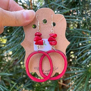 Colorful Chunky Long Earrings, Sustainable Handmade Jewelry, Gifts for Her Under 20, Fair Trade  Earrings, Boho Fashion Trend