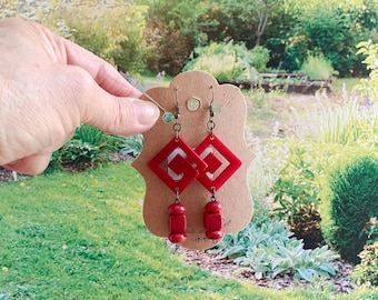 Handmade Tagua Earrings: Colorful Boho Beaded Jewelry